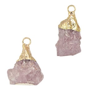 Rozenkwartshanger "Luscious pink-gold"