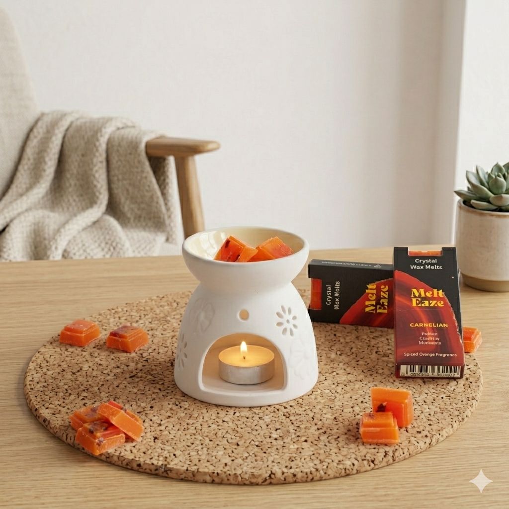 MeltEaze Carnelian Fire Wax Melts – Warme Huisgeur met Carneool | Soul Studio M