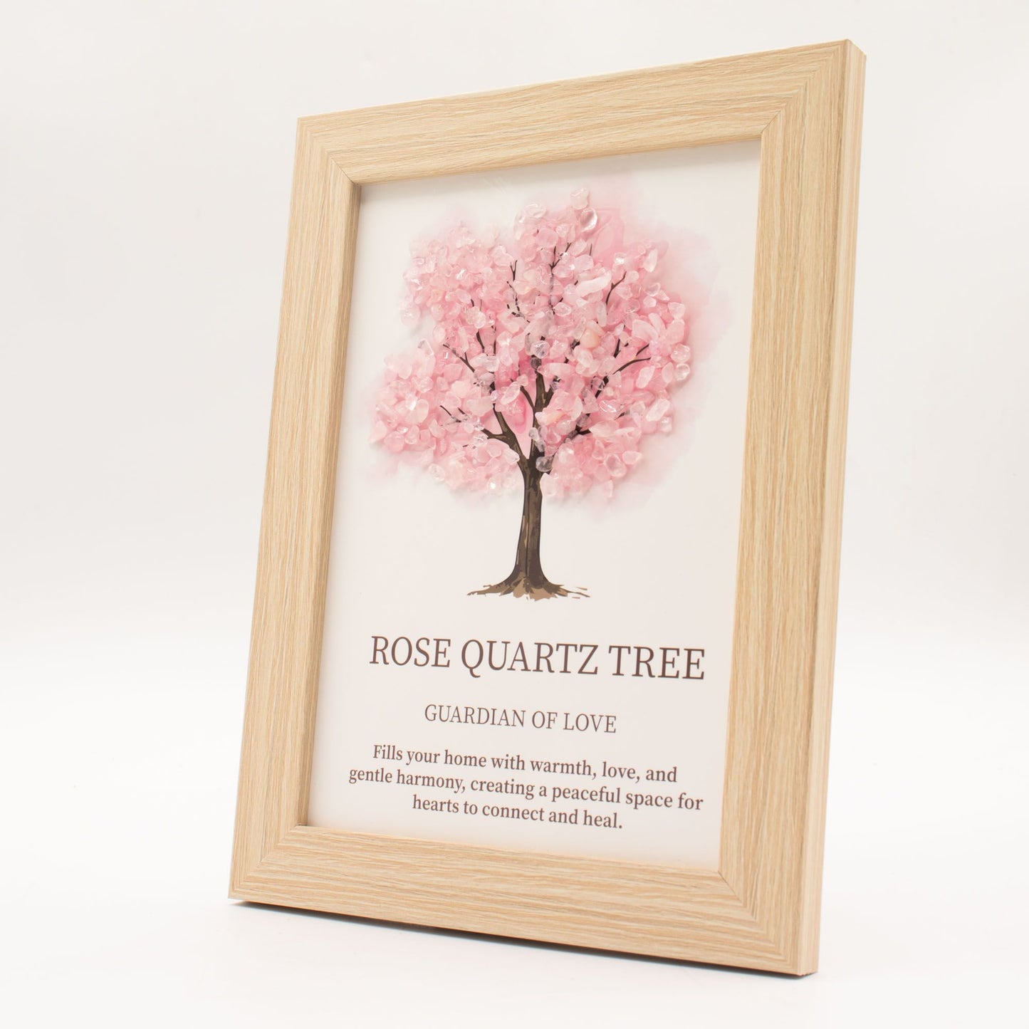 Edelsteenschilderij – Levensboom – Rozenkwarts (20x14,7x1cm)
