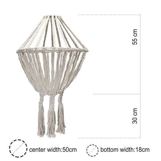 Macramé Grote Druppel Kroonluchter – Zwart