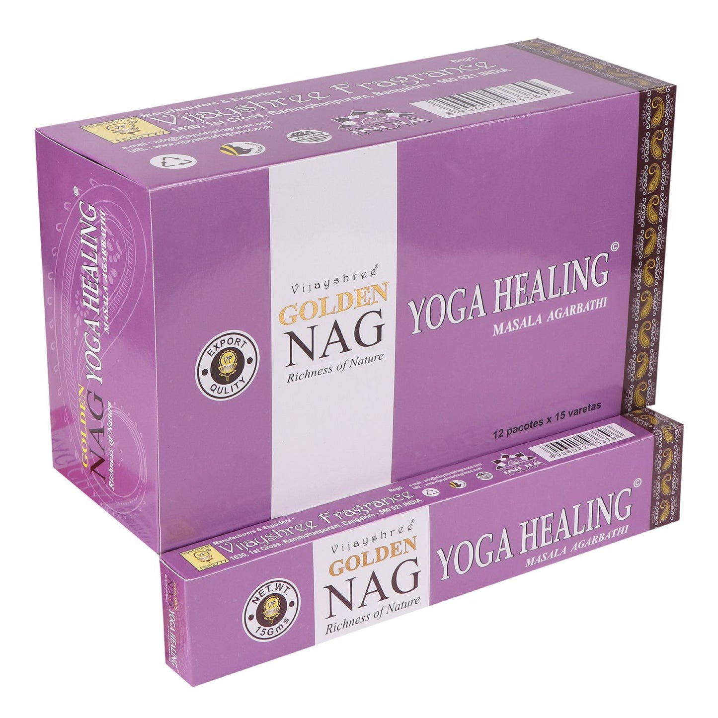 Golden Nag Wierookstokjes – Yoga Healing (15g)