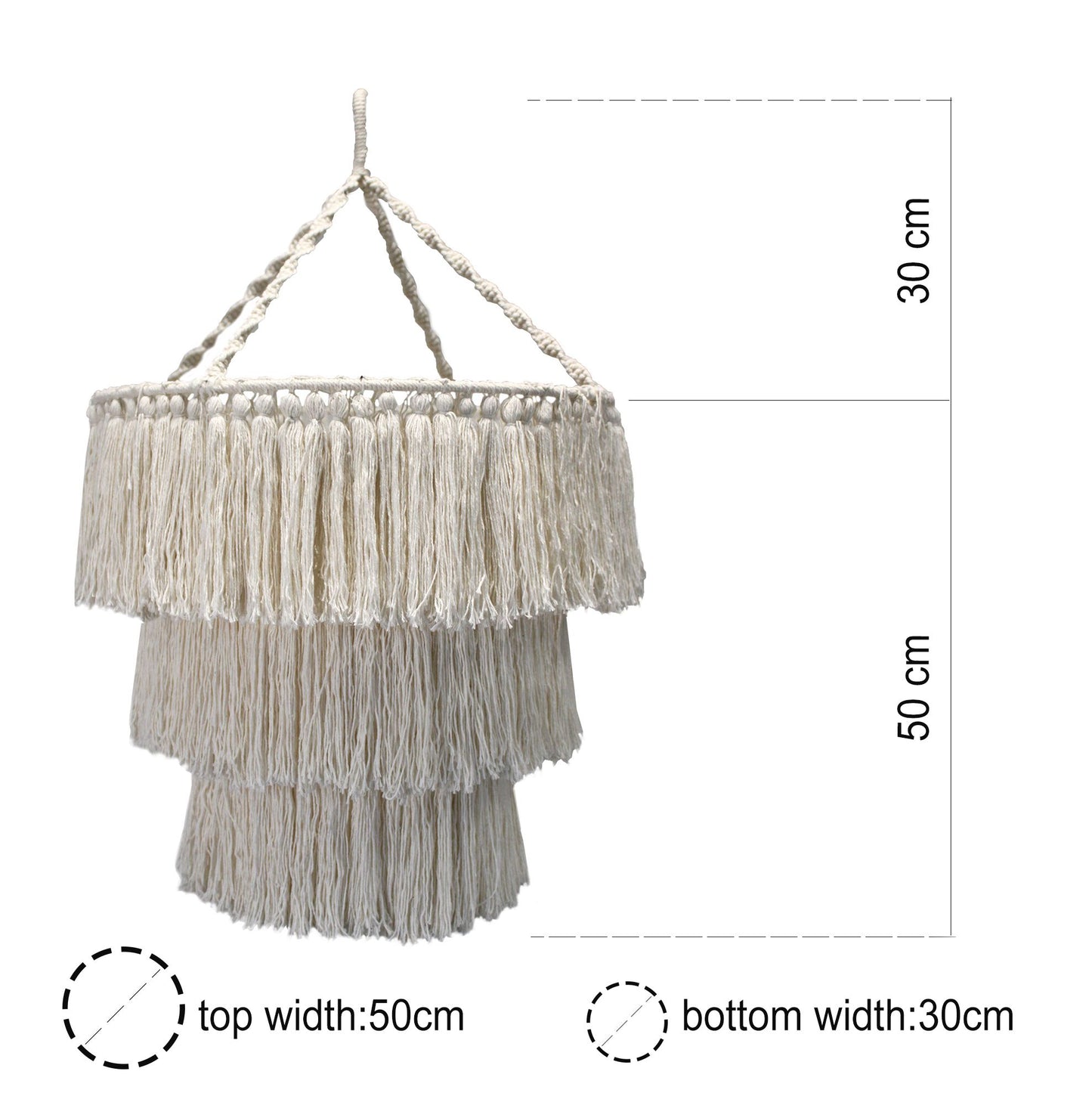 Macramé Zachte Kroonluchter – Naturel