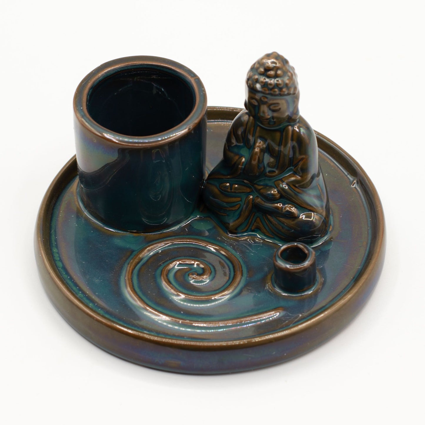 Multifunctionele Boeddha Wierookplaat - Keramiek Blauw