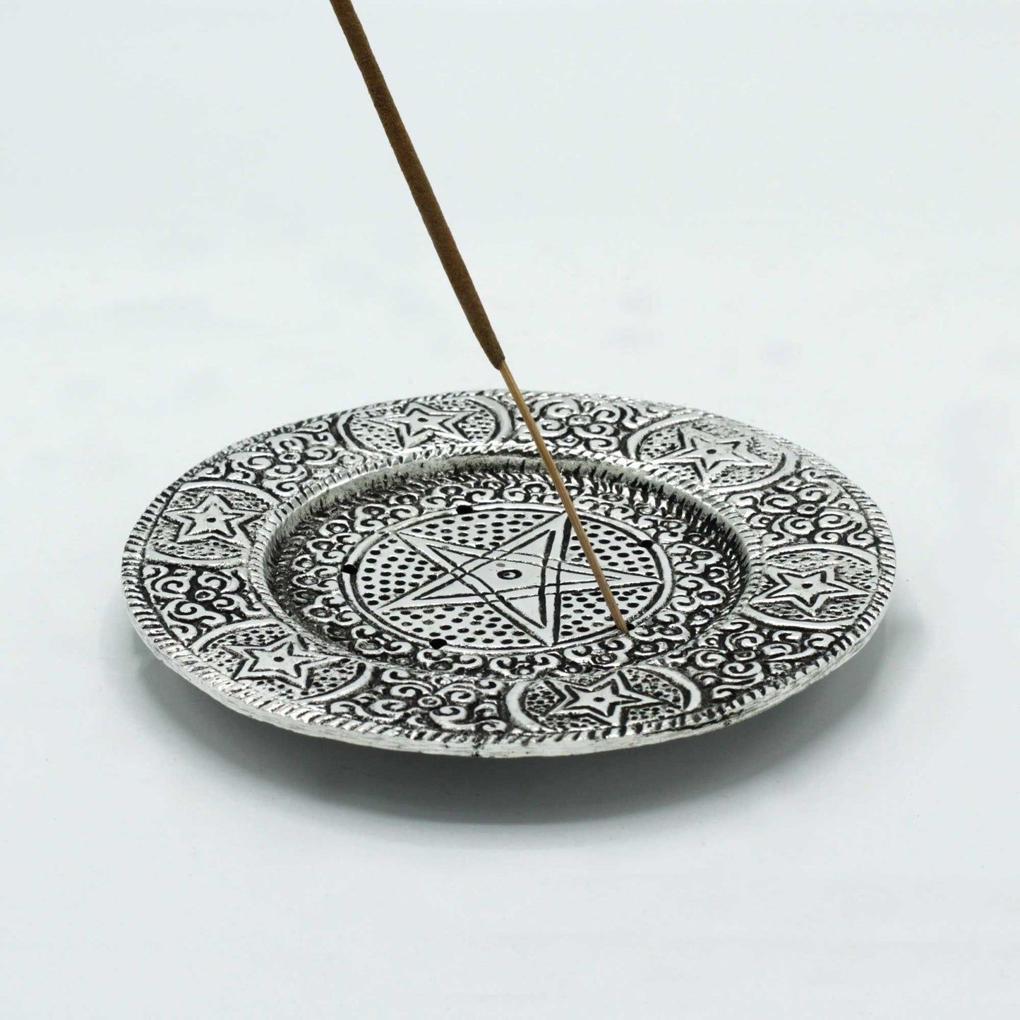 Gepolijst Aluminium Pentagram Wierookhouder 11,5cm