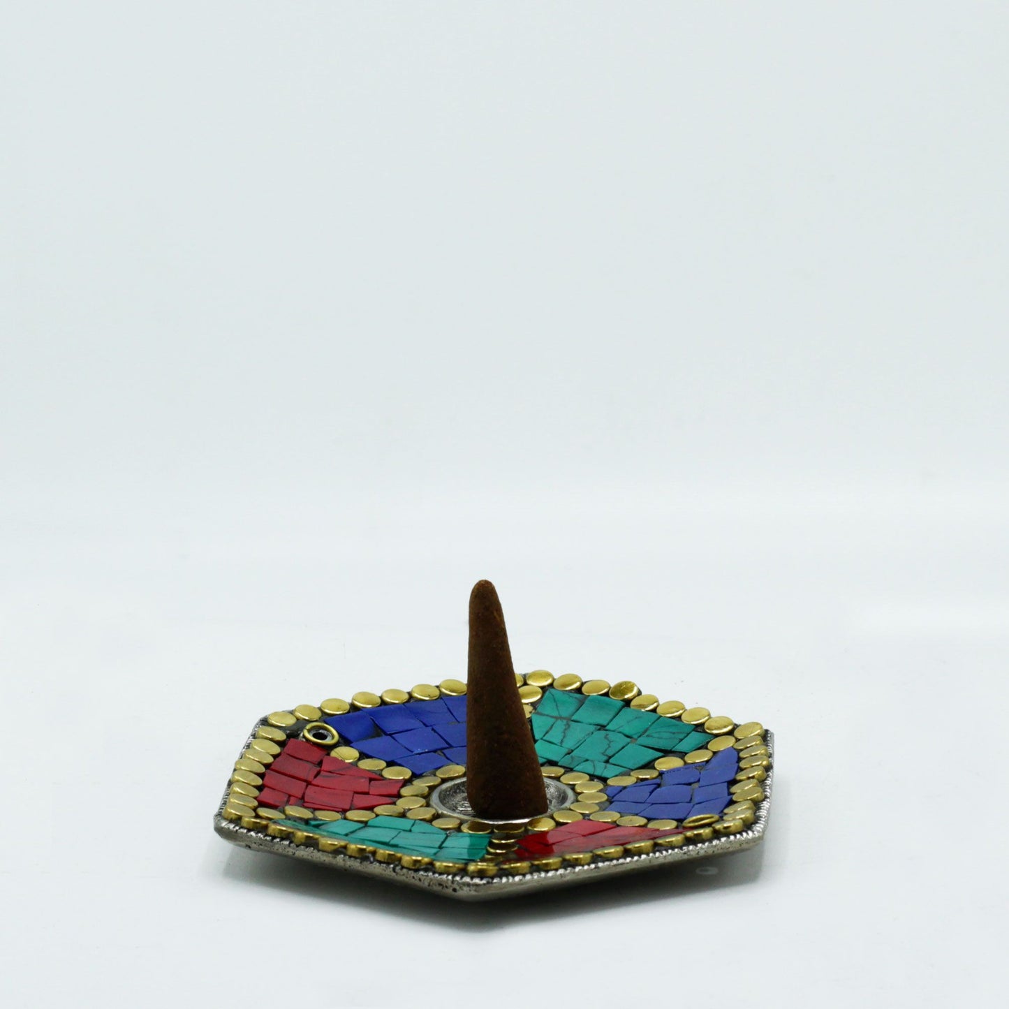 Hexagon Plaat Tibetaanse Wierookhouder – Kegels & Stokjes