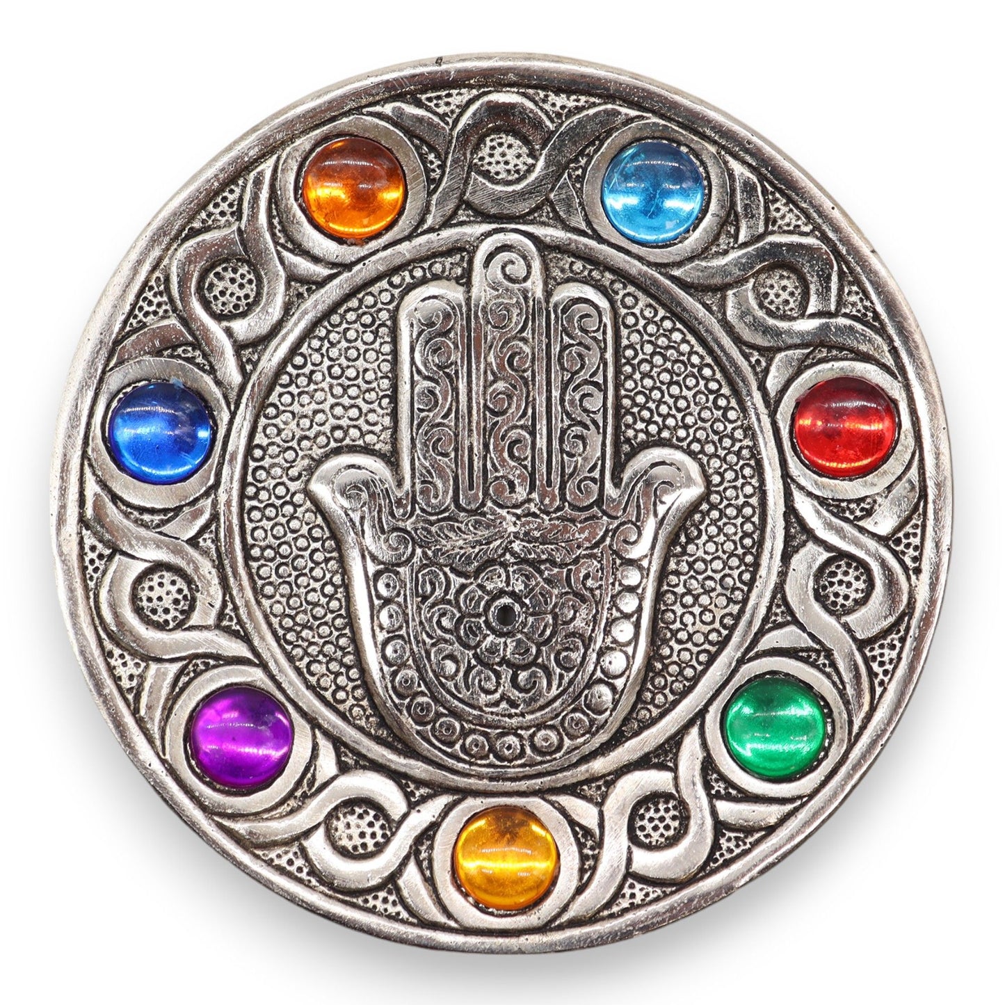 Zeven Chakra Hamsa Wierookhouder 11,5cm