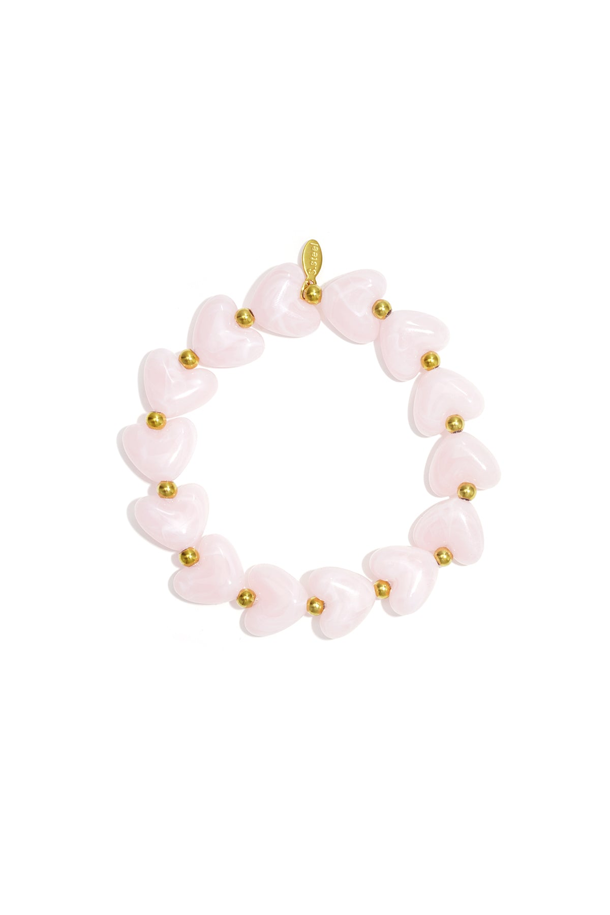 Elastieken hartjes kralenarmband