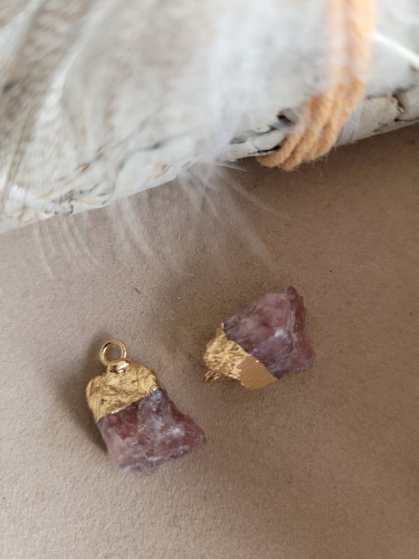 Rozenkwartshanger "Luscious pink-gold"