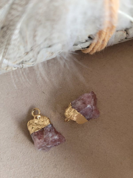 Rozenkwartshanger "Luscious pink-gold"