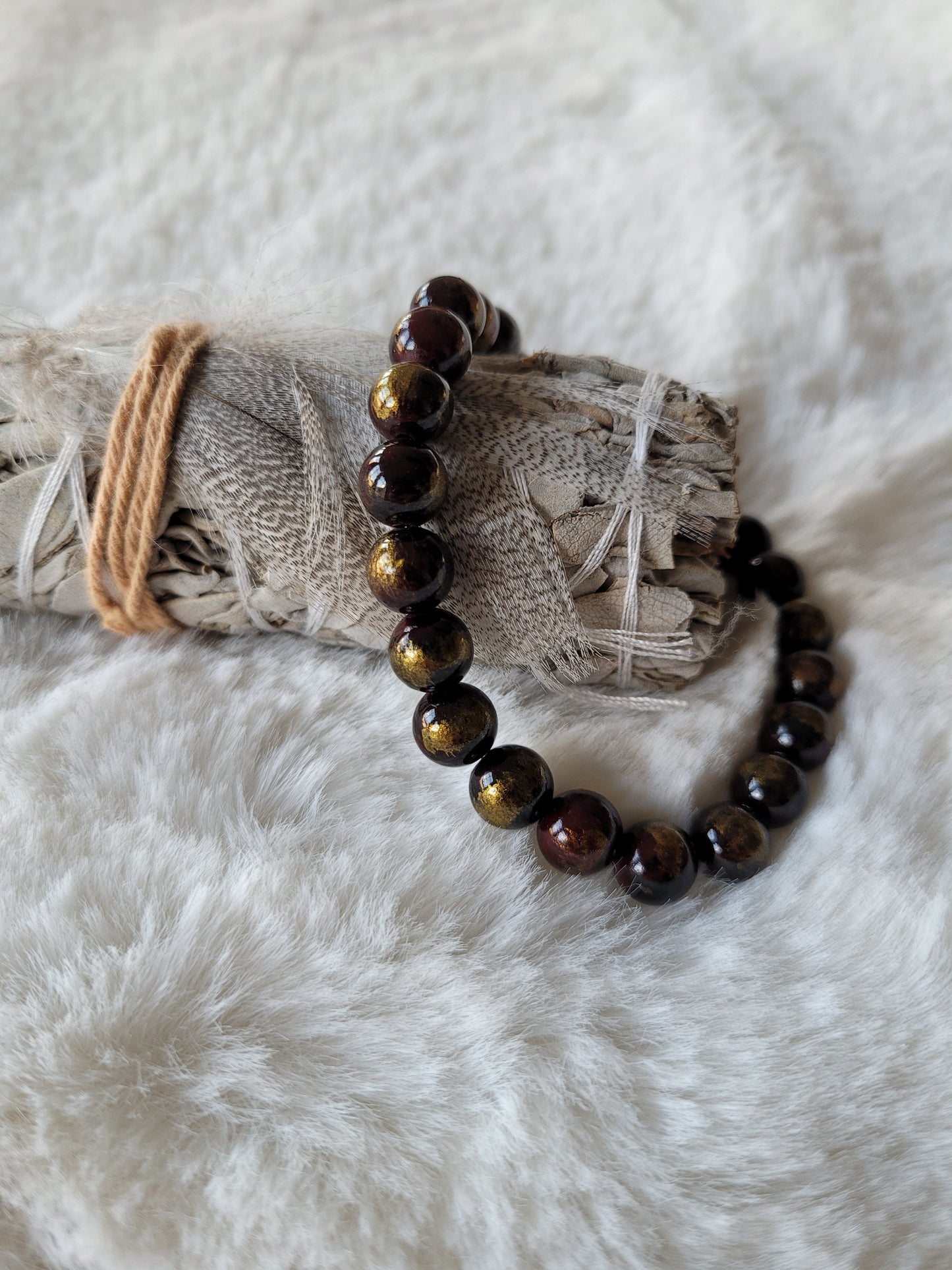 Armbandje Calciet "Burgundy Red"