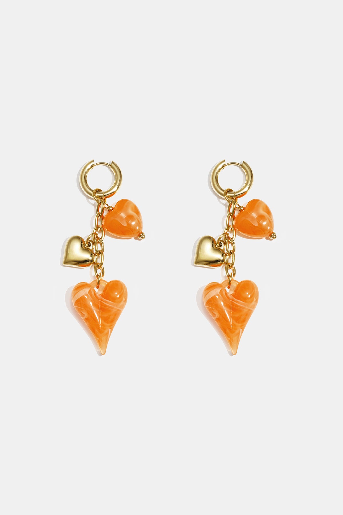 Oorbellen van roestvrij staal met hartjesmotief, casual, dagelijks en romantisch, dames sieraden