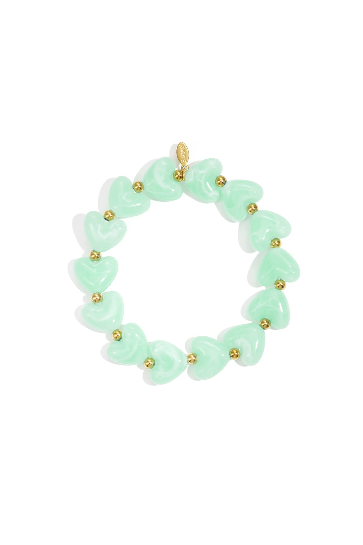 Elastieken hartjes kralenarmband