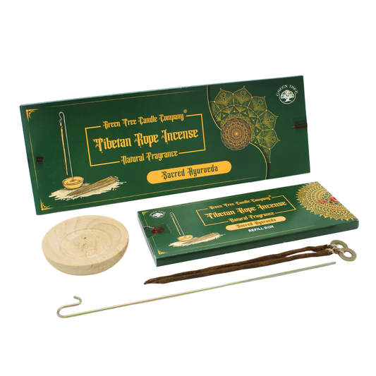 Green Tree koordwierook Sacred Ayurveda met houder