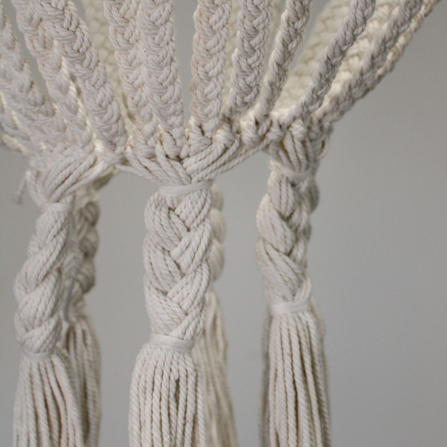 Macramé Grote Druppel Kroonluchter – Naturel
