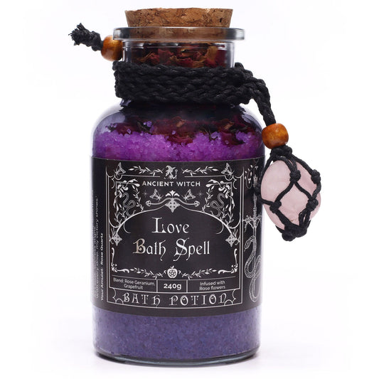 Ancient Witch Bath Spell Potion – Love | Liefde & Harmonie met Rozenkwarts Amulet
