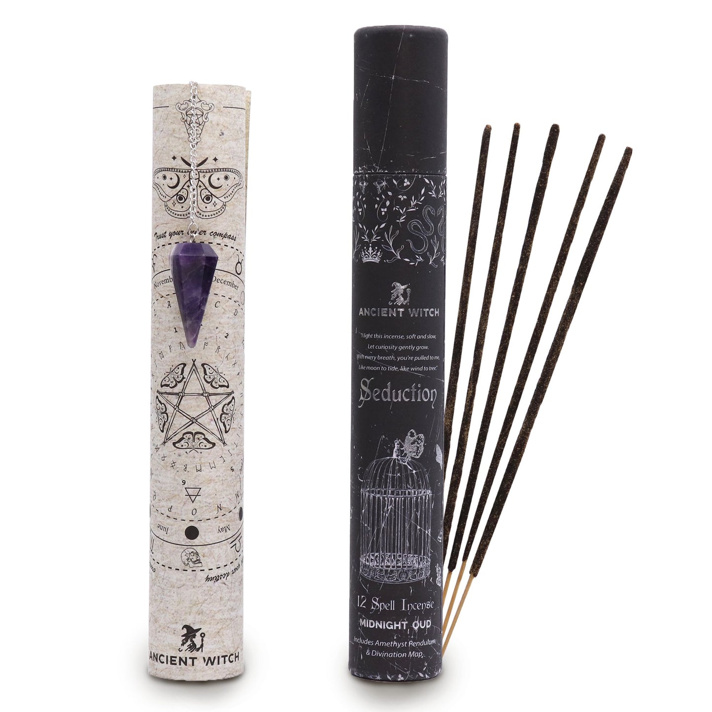 Ancient Witch Spell Wierook – Verleiding met Amethist Pendel