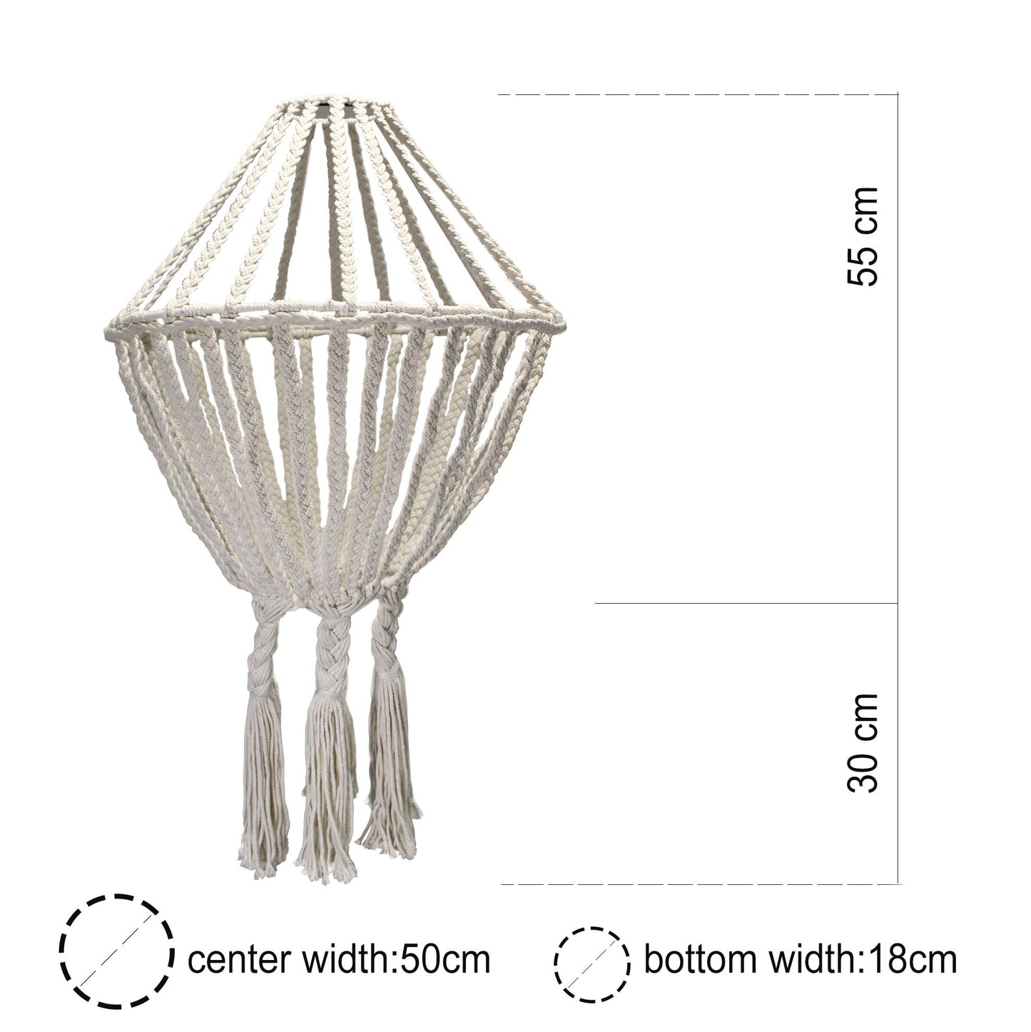 Macramé Grote Druppel Kroonluchter – Zwart