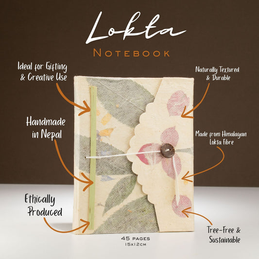 Lokta Bougainvillea Notitieboek Medium (15x12cm) – 45 pagina's