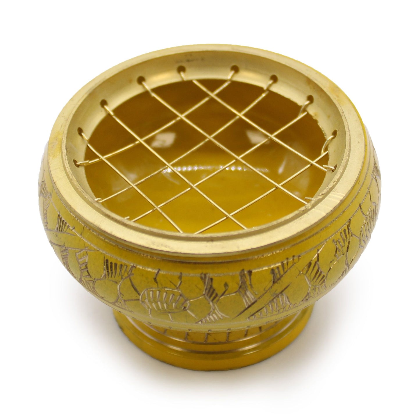 Hoge Chakra Houtskool Wierookpot - Zonnevlechtchakra (Geel)