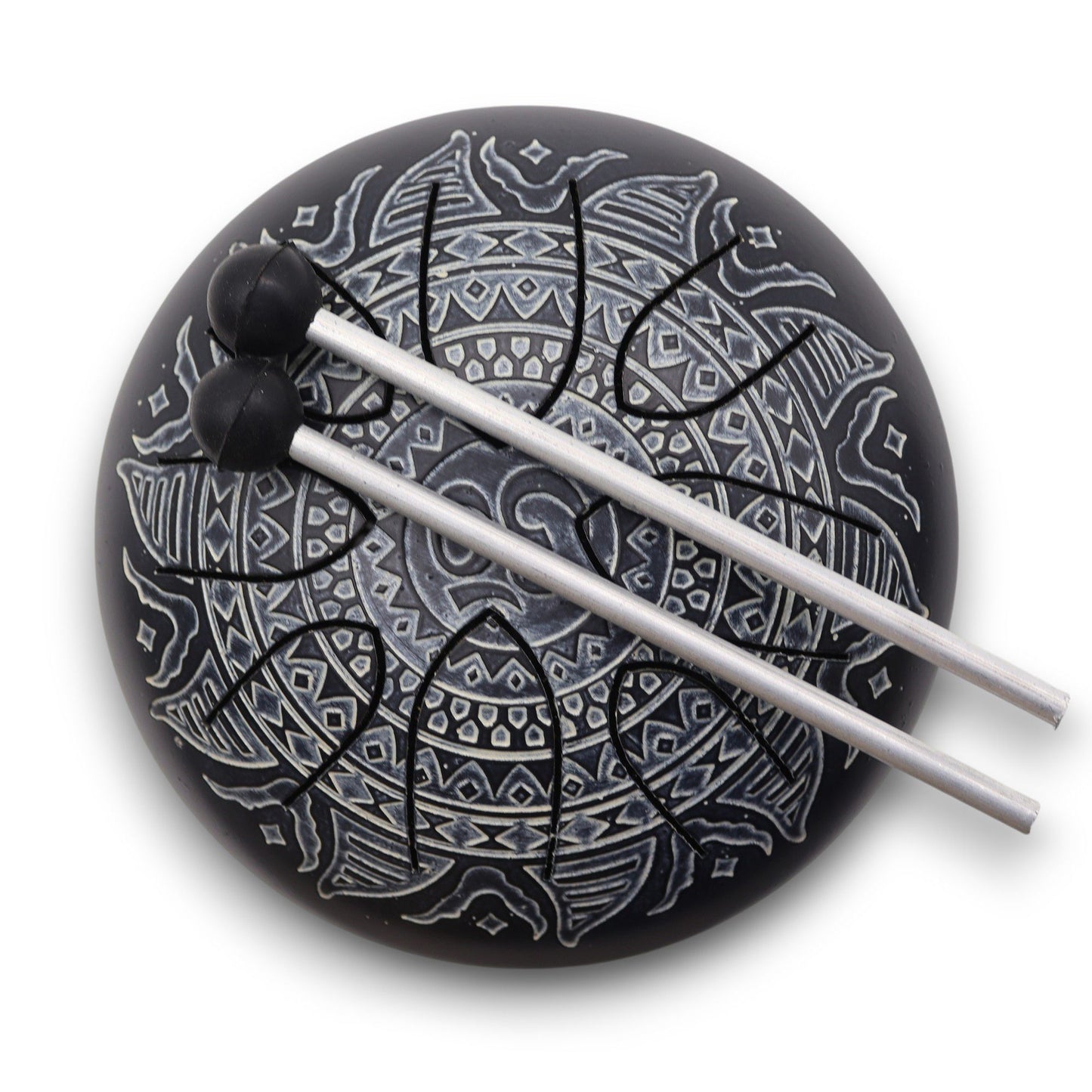 Stalen Tongue Drum – Om Mandala Gegraveerd (16 cm)