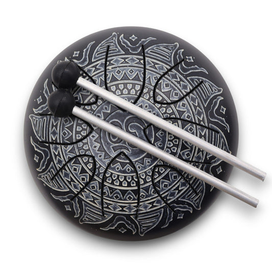Stalen Tongue Drum – Om Mandala Gegraveerd (16 cm)