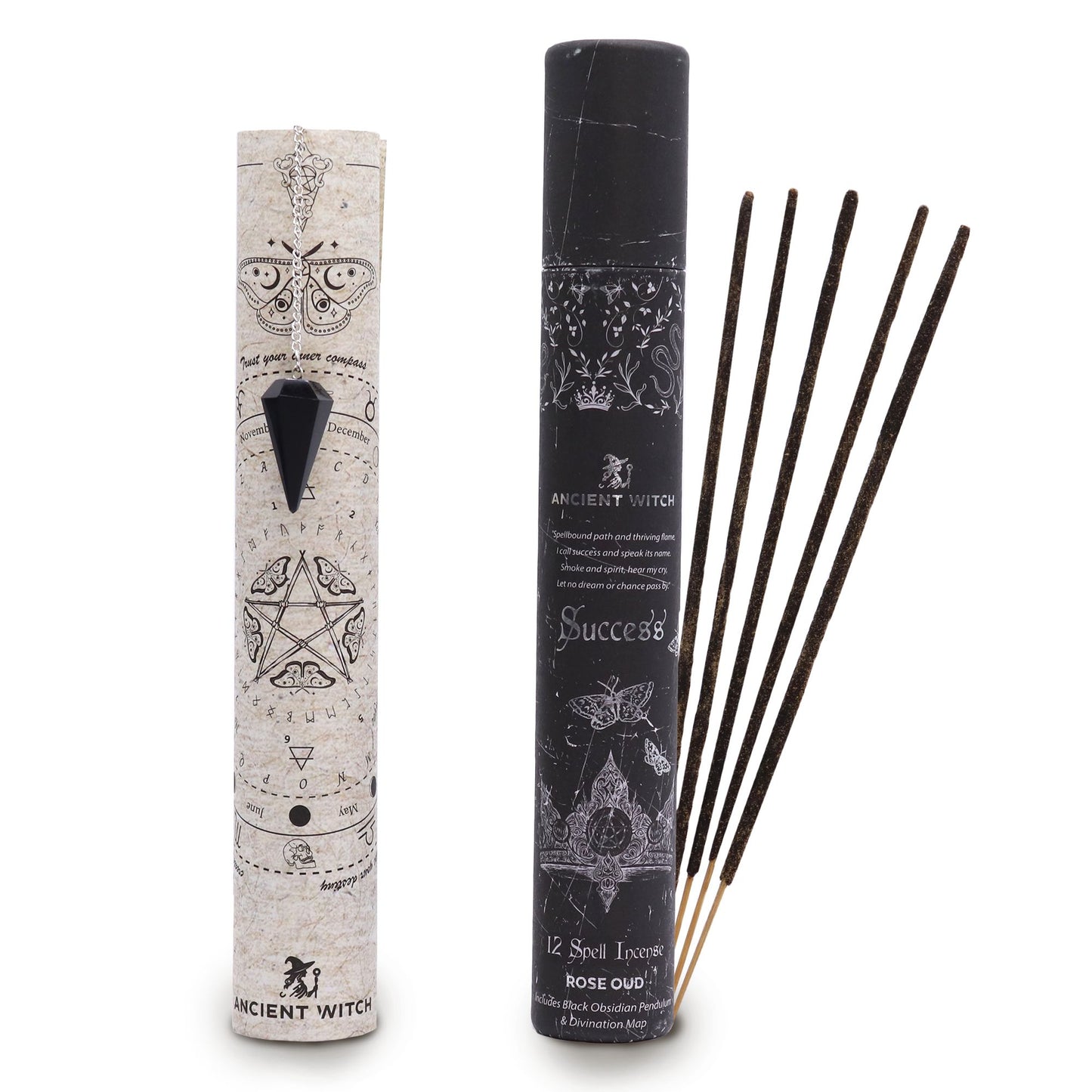 Ancient Witch Spell Wierook – Succes met Zwarte Obsidiaan Pendel