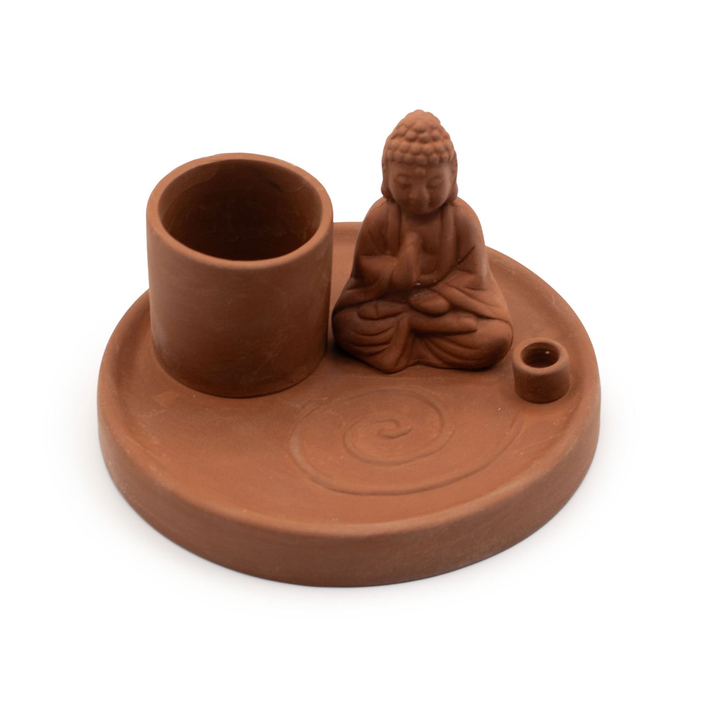Multifunctionele Boeddha Wierookplaat - Naturel Terracotta