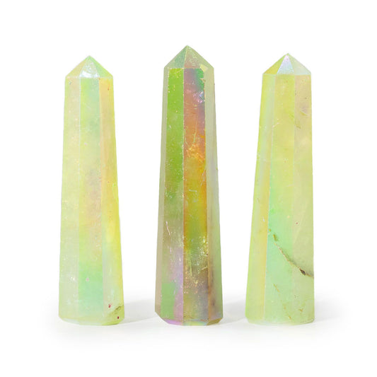 Edelstenen Obelisk – Aurora Kristalkwarts – Lichtgroen – ca. 9cm