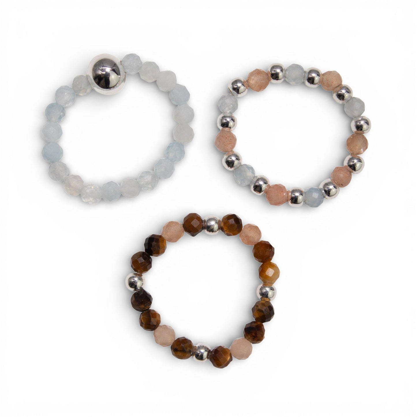 Nymph Spirit Edelstenen Ringset - Zee Zonsondergang