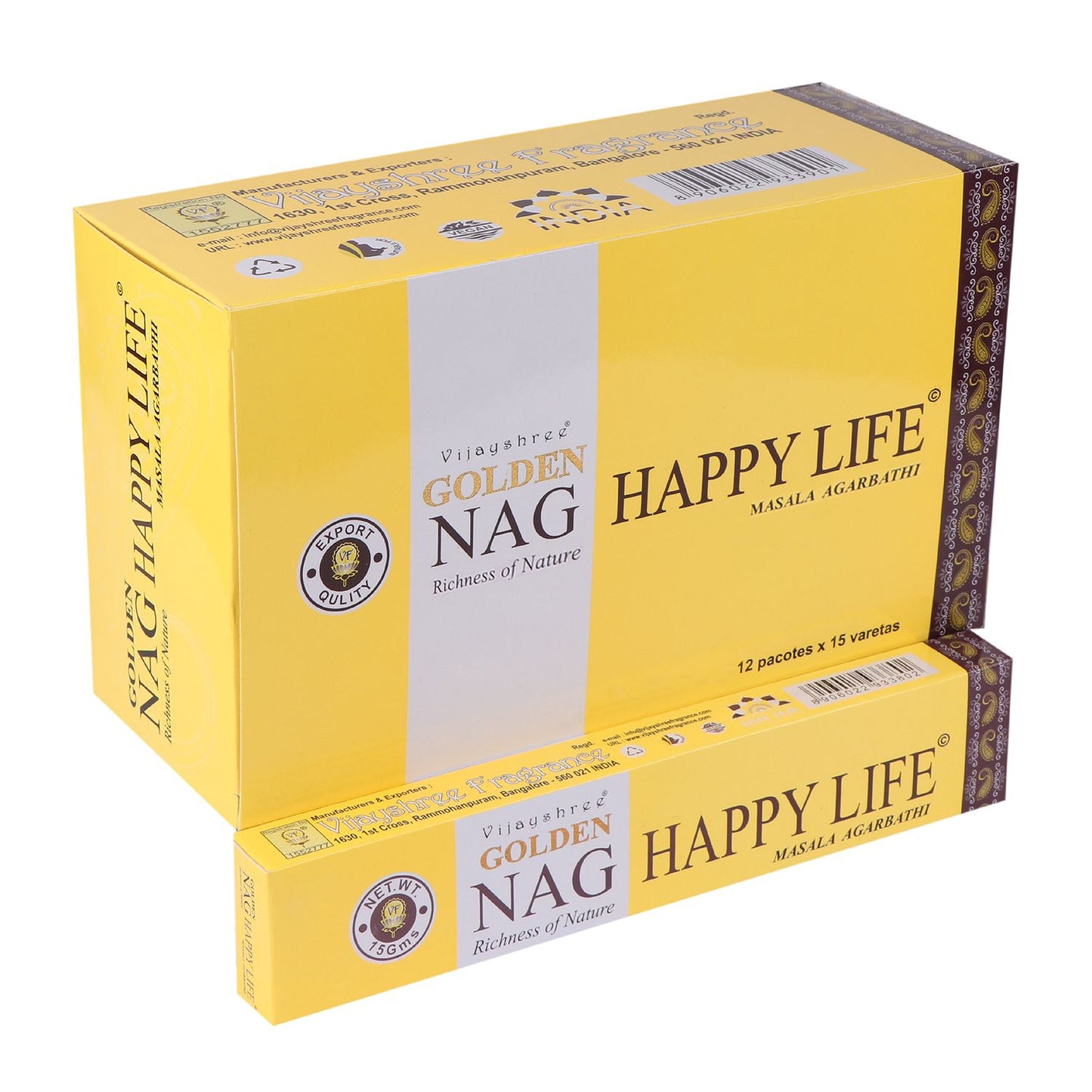 Golden Nag Wierookstokjes – Happy Life (15g)