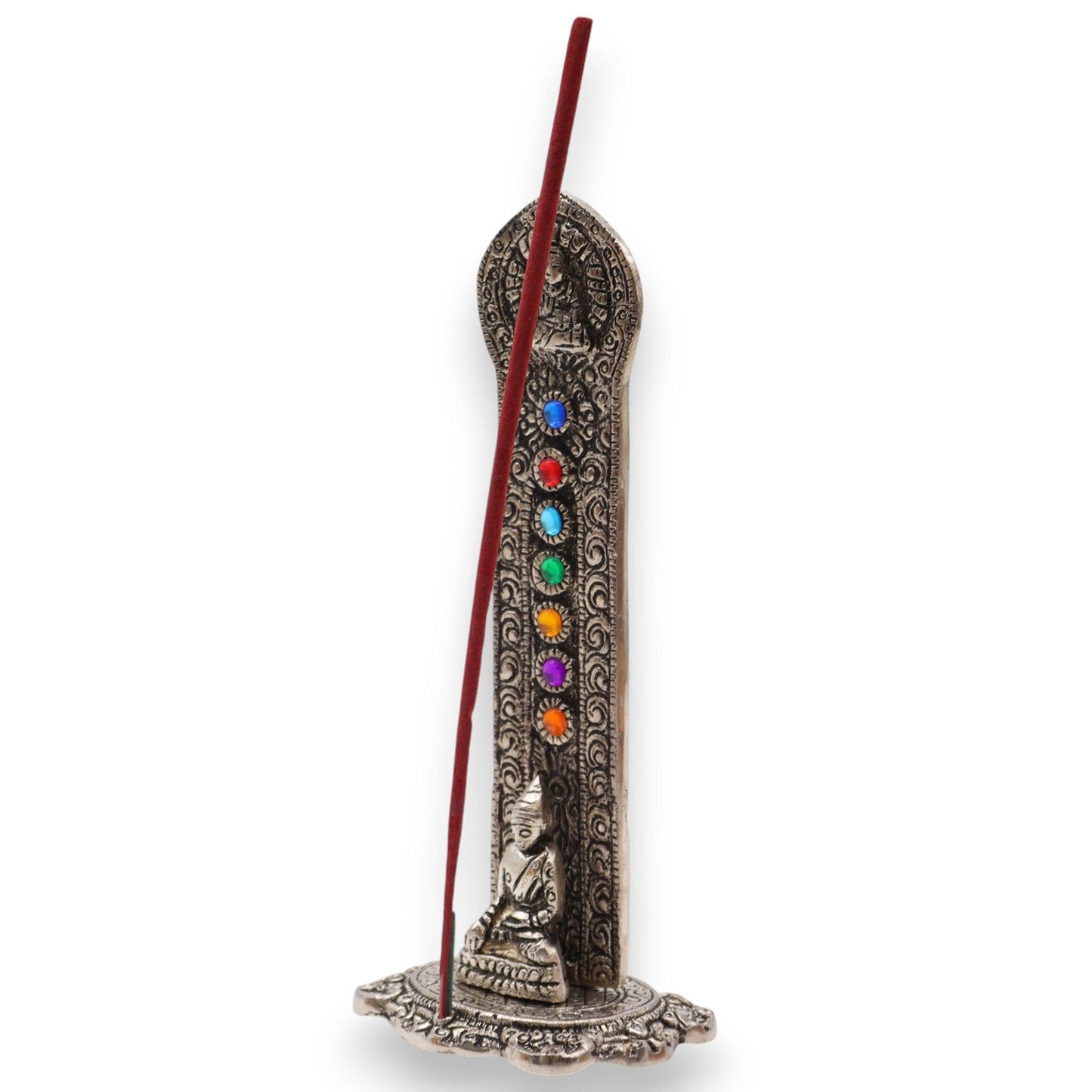 7 Chakra Toren Boeddha Wierookhouder 16x6x7cm