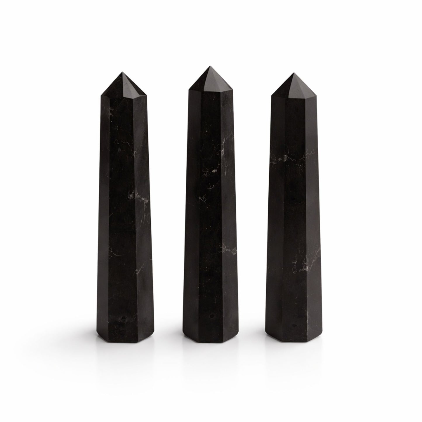 Zwarte Toermalijn Obelisk Punt – Zes Vlakken (ca. 11 cm)