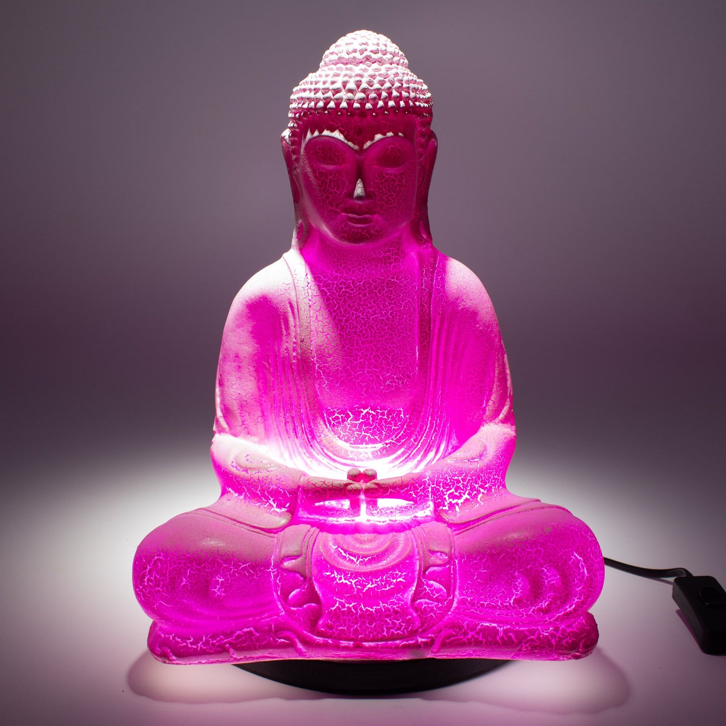 Meditatie Boeddha Lamp – Kersrood Craquelé | Ovaal Voetstuk