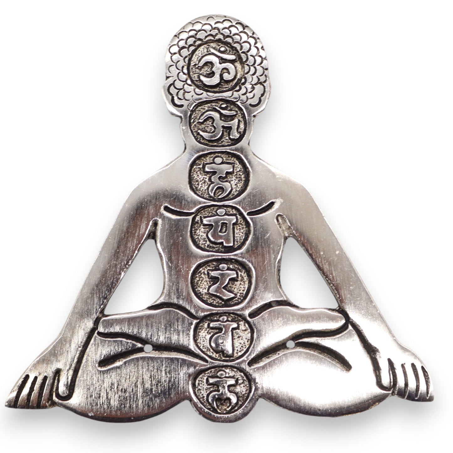 Gepolijst Aluminium 7 Chakra Yoga Wierookhouder 12x12cm