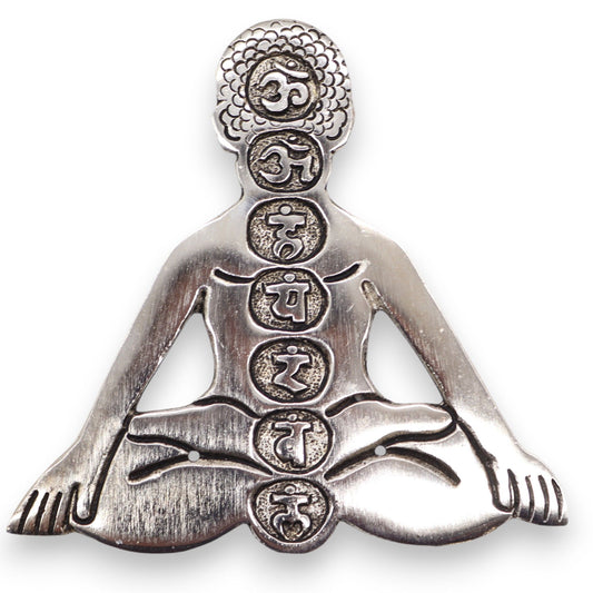 Gepolijst Aluminium 7 Chakra Yoga Wierookhouder 12x12cm