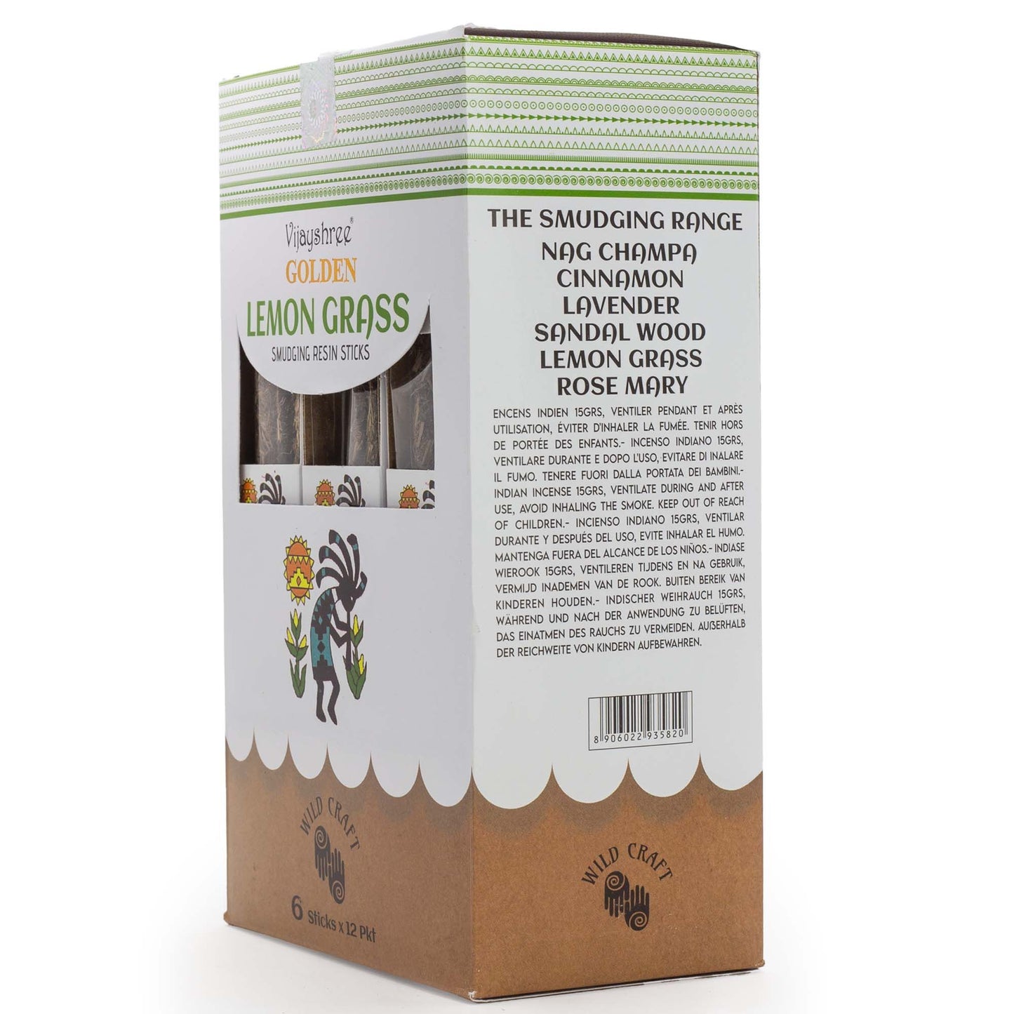 Golden Citroengras Smudging Harsstaafjes – 30g (6 stuks)