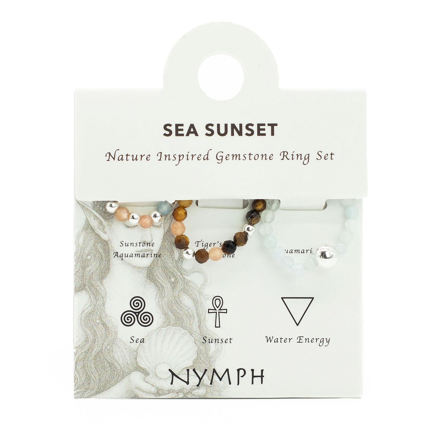 Nymph Spirit Edelstenen Ringset - Zee Zonsondergang