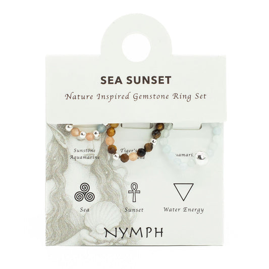 Nymph Spirit Edelstenen Ringset - Zee Zonsondergang