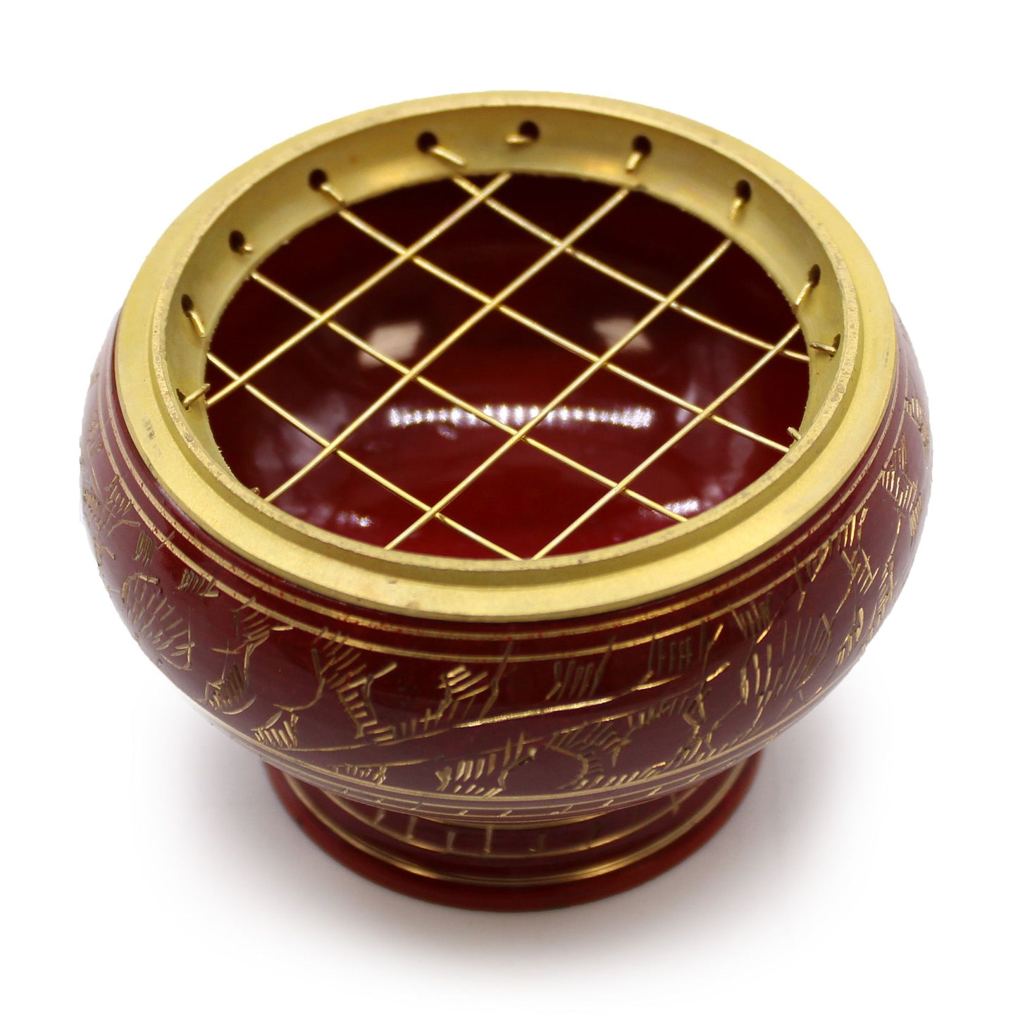 Hoge Chakra Houtskool Wierookpot - Wortelchakra (Rood)