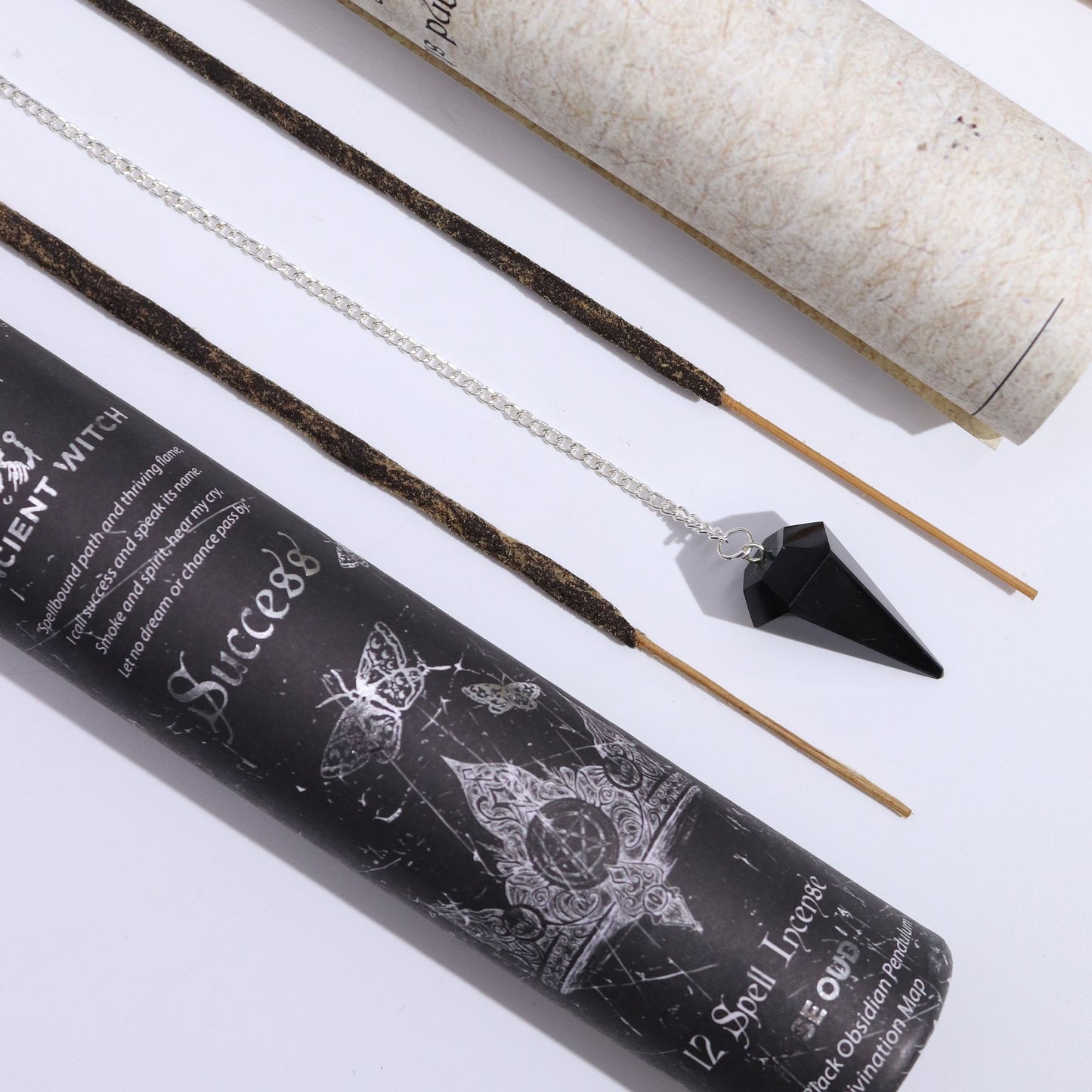 Ancient Witch Spell Wierook – Succes met Zwarte Obsidiaan Pendel