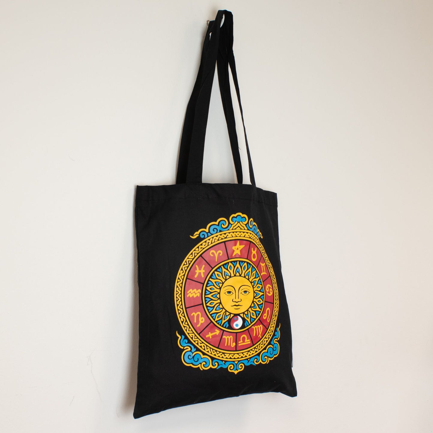Iconic Classic Tote Bag – Zodiac Sun – Zwart 6oz