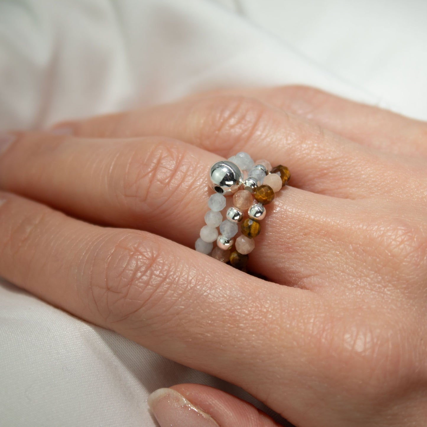 Nymph Spirit Edelstenen Ringset - Zee Zonsondergang
