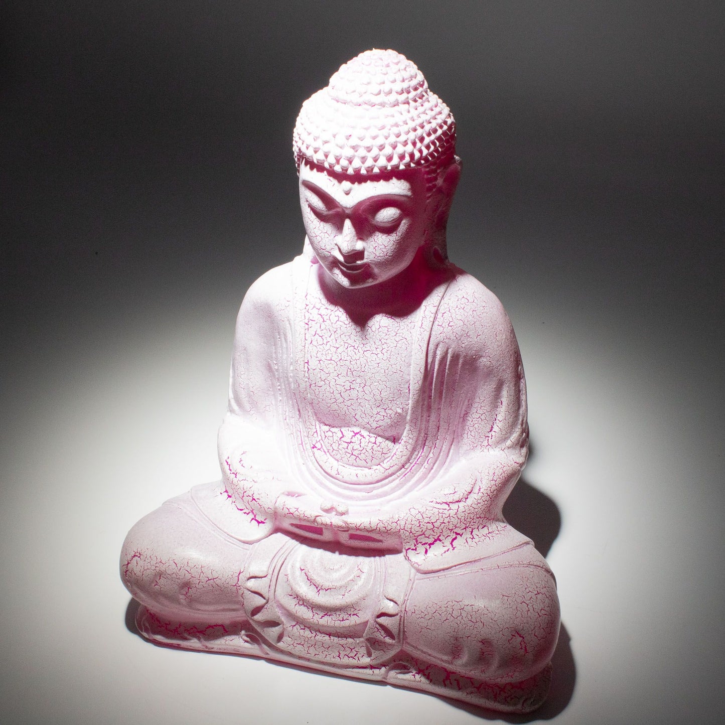 Meditatie Boeddha Lamp – Kersrood Craquelé | Ovaal Voetstuk