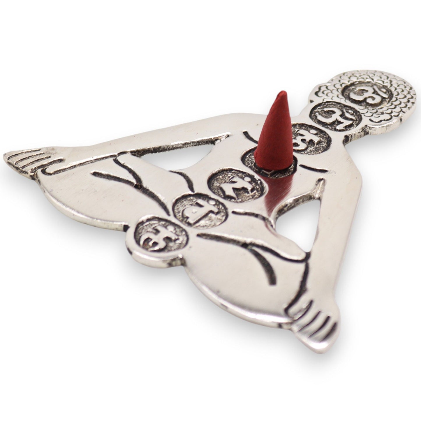 Gepolijst Aluminium 7 Chakra Yoga Wierookhouder 12x12cm