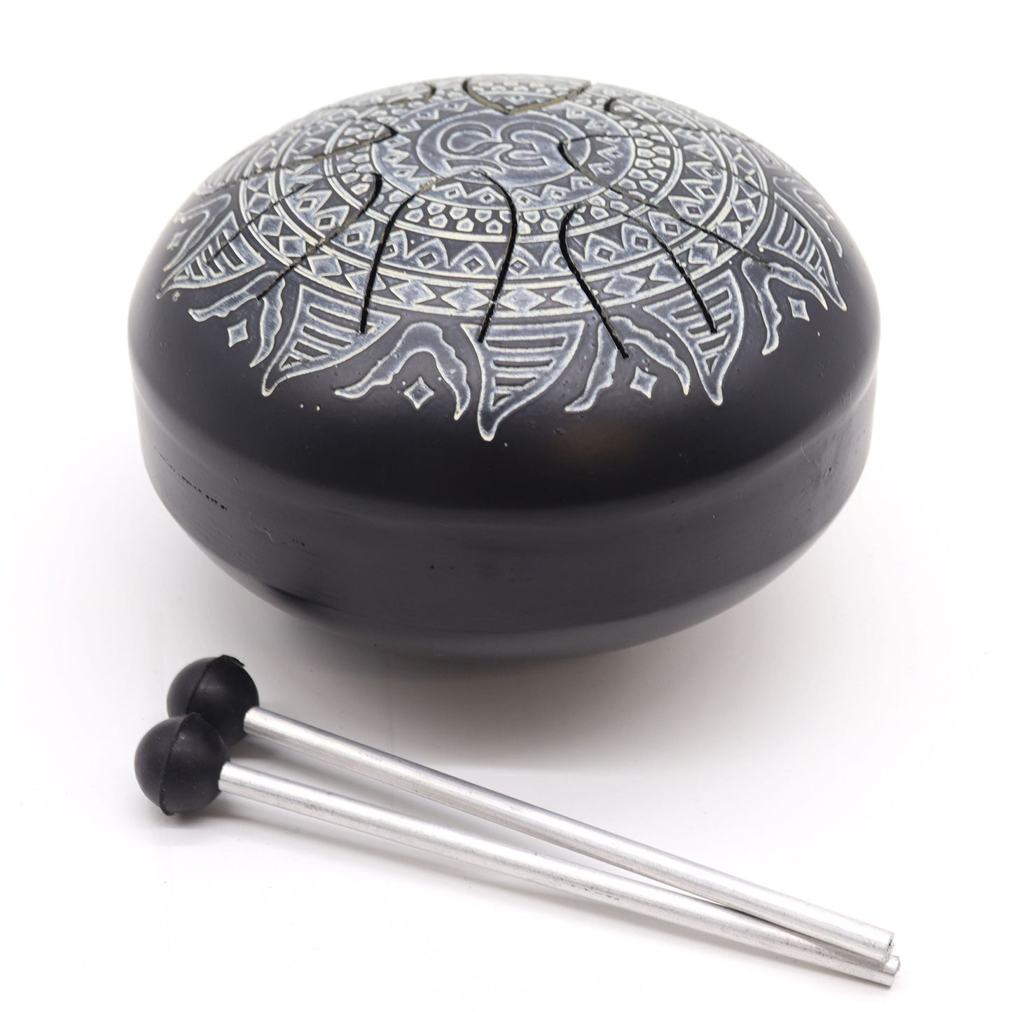 Stalen Tongue Drum – Om Mandala Gegraveerd (16 cm)