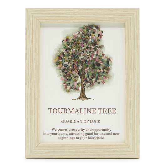 Edelsteenschilderij – Levensboom – Toermalijn (20x14,7x1cm)