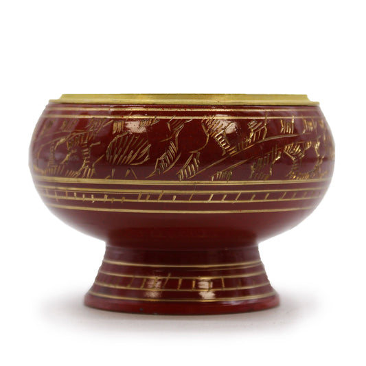 Hoge Chakra Houtskool Wierookpot - Wortelchakra (Rood)