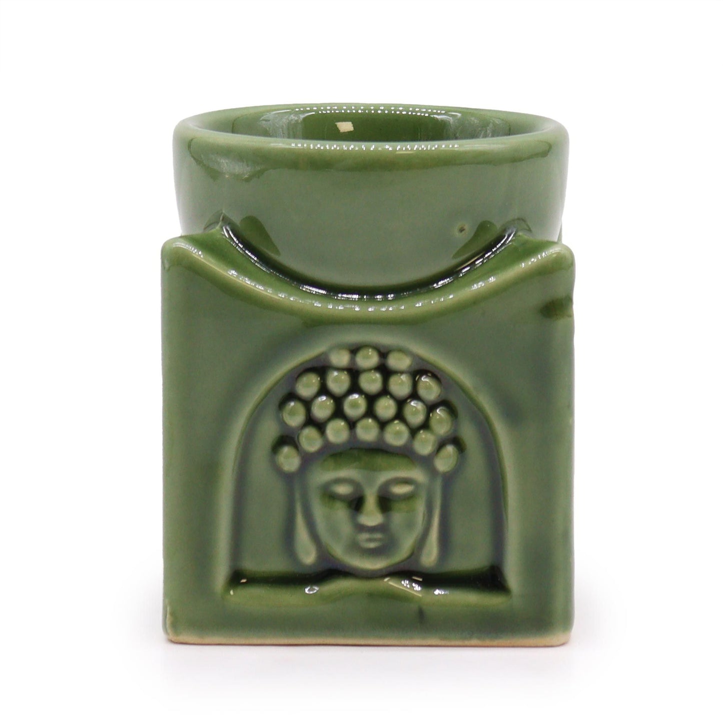 Vierkante Buddha Brander - Donker Jade