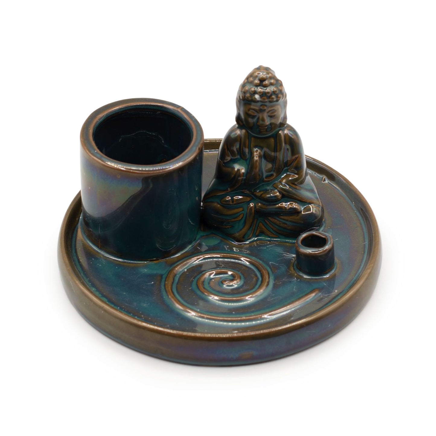 Multifunctionele Boeddha Wierookplaat - Keramiek Blauw