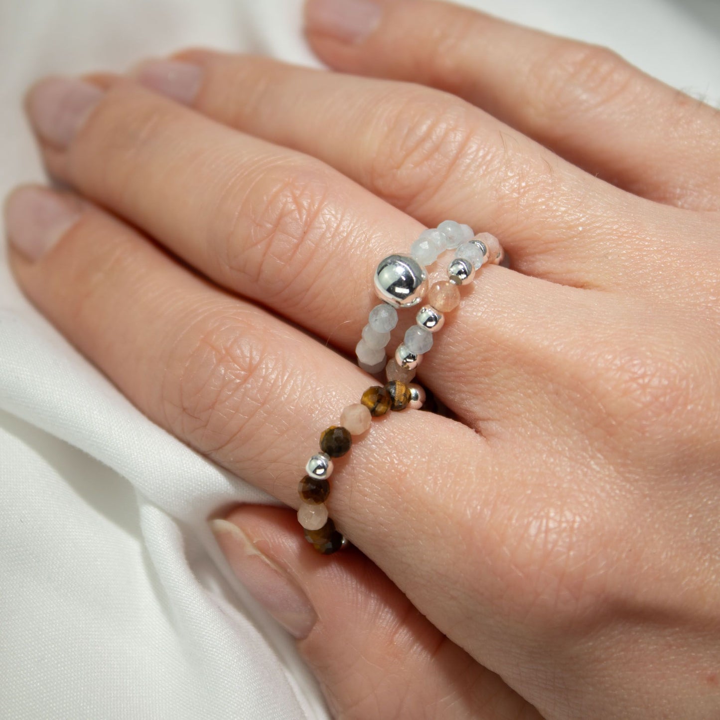 Nymph Spirit Edelstenen Ringset - Zee Zonsondergang